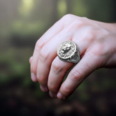 Lion with Lucky Horseshoe Ring