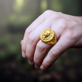 Lion with Lucky Horseshoe Ring