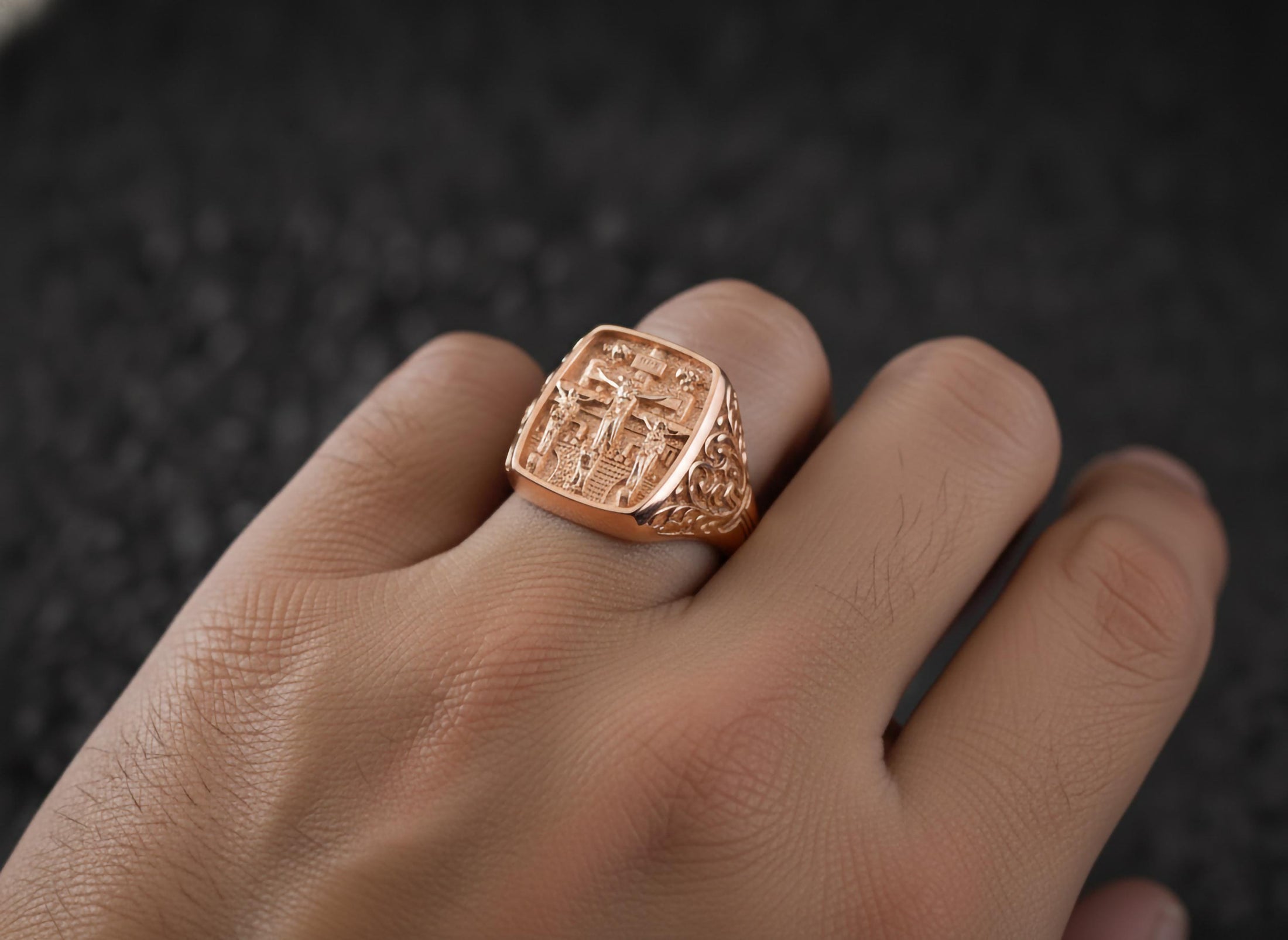 Crucifixion Ring – 925 Sterling Silver Jesus on Cross Band, Symbol of Faith, Redemption & Devotion Jewelry