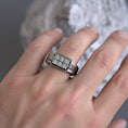 Bild in Galerie-Betrachter laden, Six-Stone Grid Signet Ring – Solid Gold or 925 Silver, Men’s Modern Geometric Ring, Luxury Statement Jewelry
