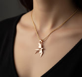 Origami Swallow Pendant