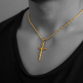 Crucifix Jesus Pendant – 925 Sterling Silver Cross Necklace, INRI Christian Jewelry, Catholic Faith Gift for Men