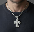 Load image into Gallery viewer, Holy Trinity Cross Pendant – 925 Sterling Silver Jesus and Virgin Mary Necklace, Catholic Devotional Jewelry
