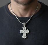 Holy Trinity Cross Pendant – 925 Sterling Silver Jesus and Virgin Mary Necklace, Catholic Devotional Jewelry