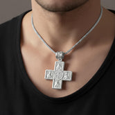 Byzantine Cross Pendant – 925 Silver Jesus and Virgin Mary Necklace, Orthodox Christian Faith Jewelry