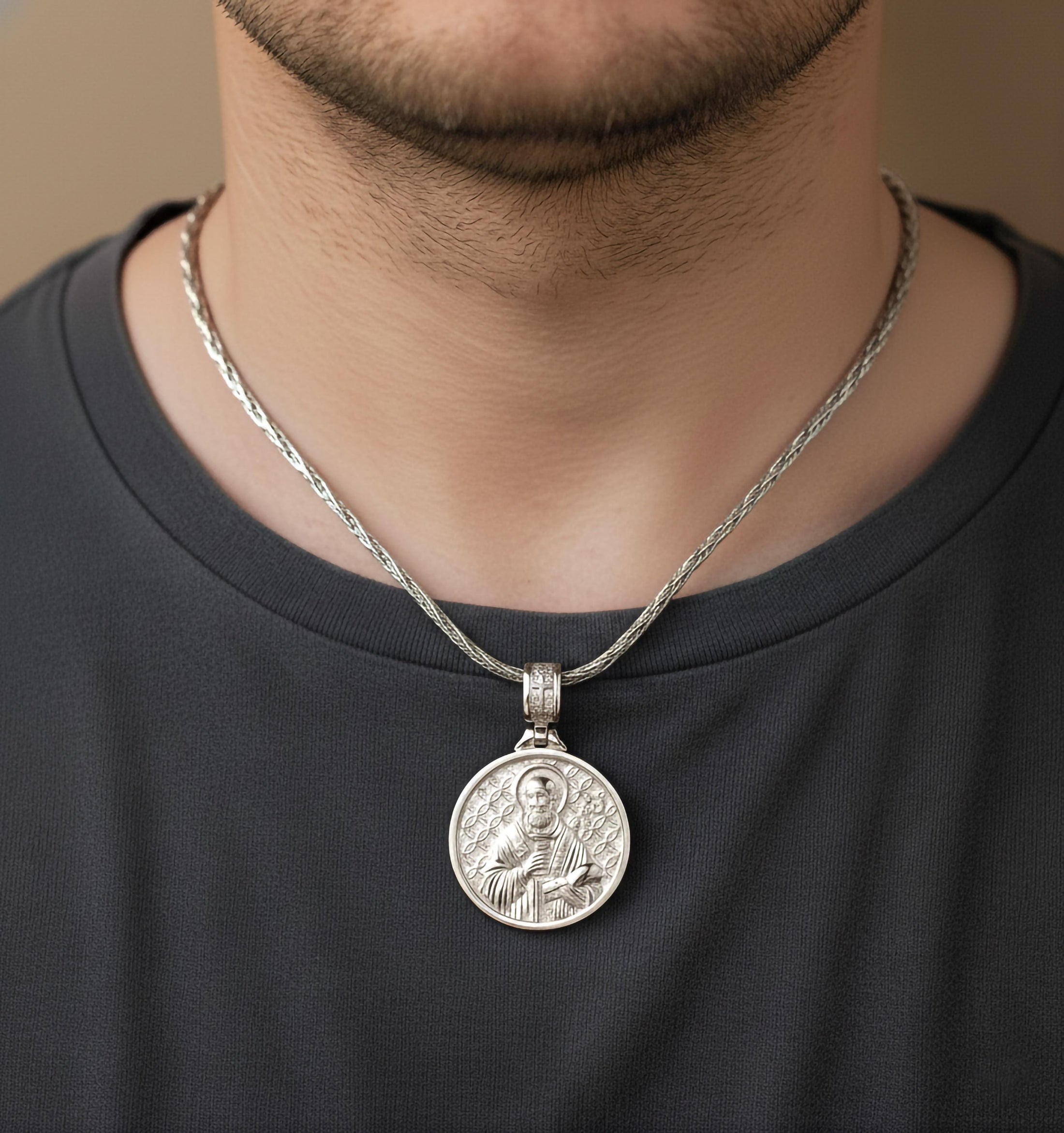 Saint Benedict Medal Pendant – 925 Silver Protection Cross Necklace, Christian Exorcism Jewelry for Men & Women