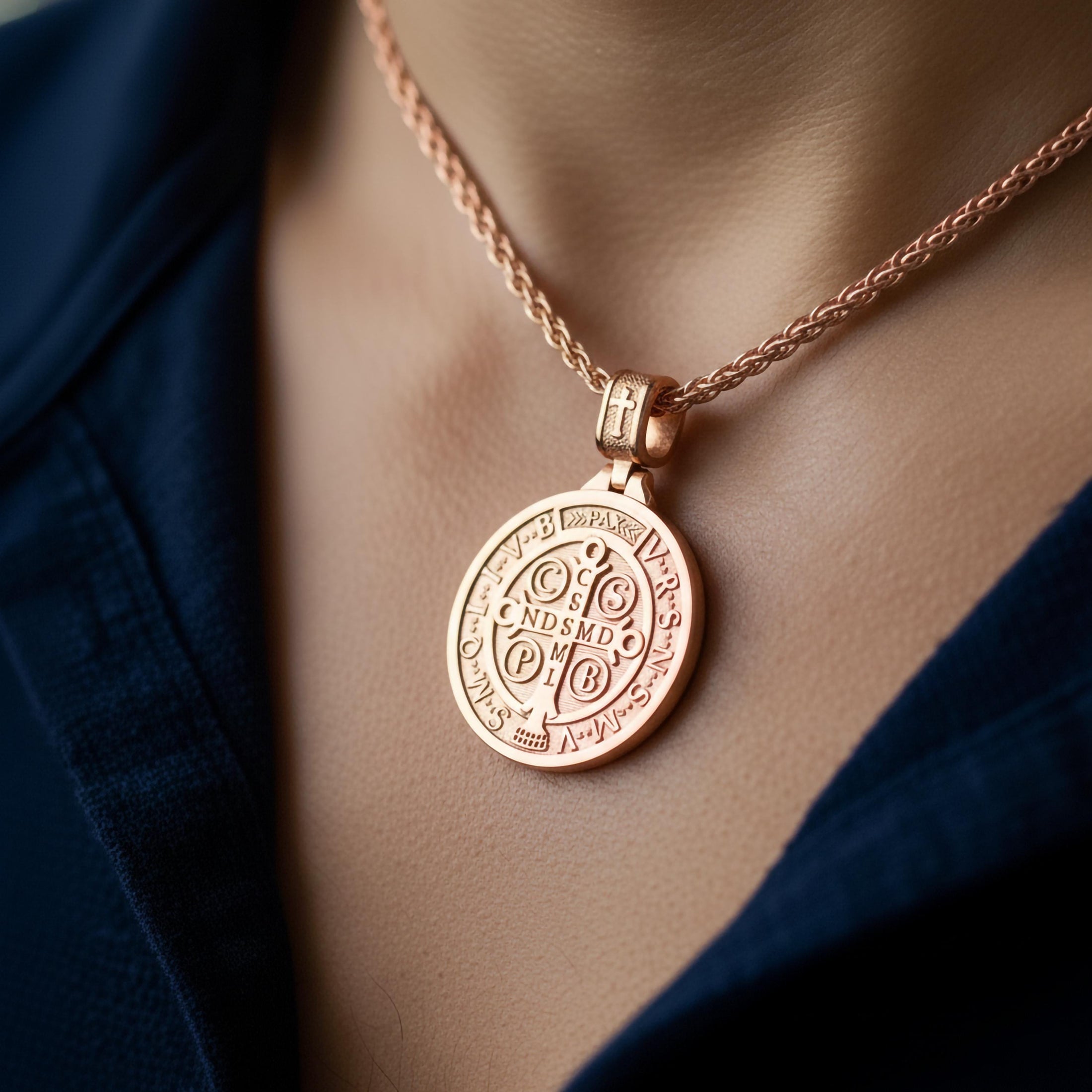 Saint Benedict Medal Pendant – 925 Silver Protection Cross Necklace, Christian Exorcism Jewelry for Men & Women