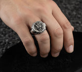 Saint George Ring – 925 Silver Orthodox Signet Ring of the Dragon Slayer, Christian Protection Jewelry for Men