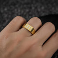 Bild in Galerie-Betrachter laden, Modern Diamond Band Ring – 925 Silver, Gold & Rose Gold Mens Ring, Minimalist Pavé Diagonal Design

