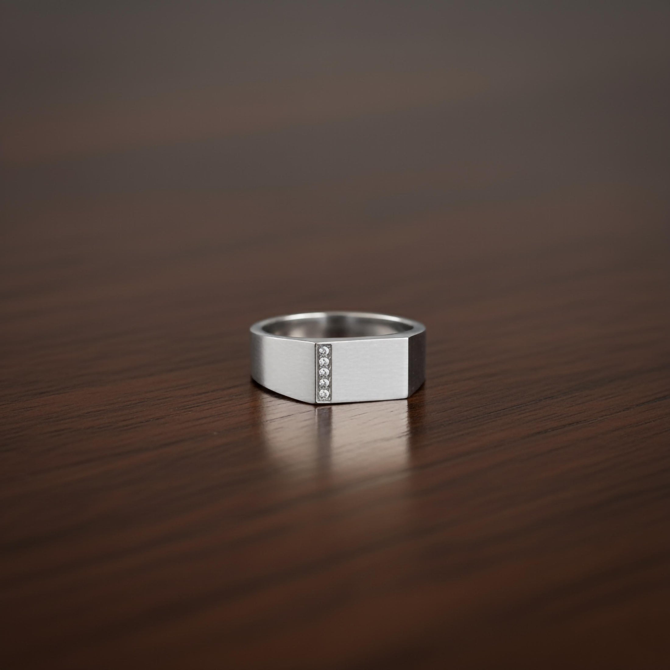 Vertical Diamond Bar Ring – 925 Silver, Gold & Rose Gold Modern Band, Minimalist Men’s or Women’s Jewelry