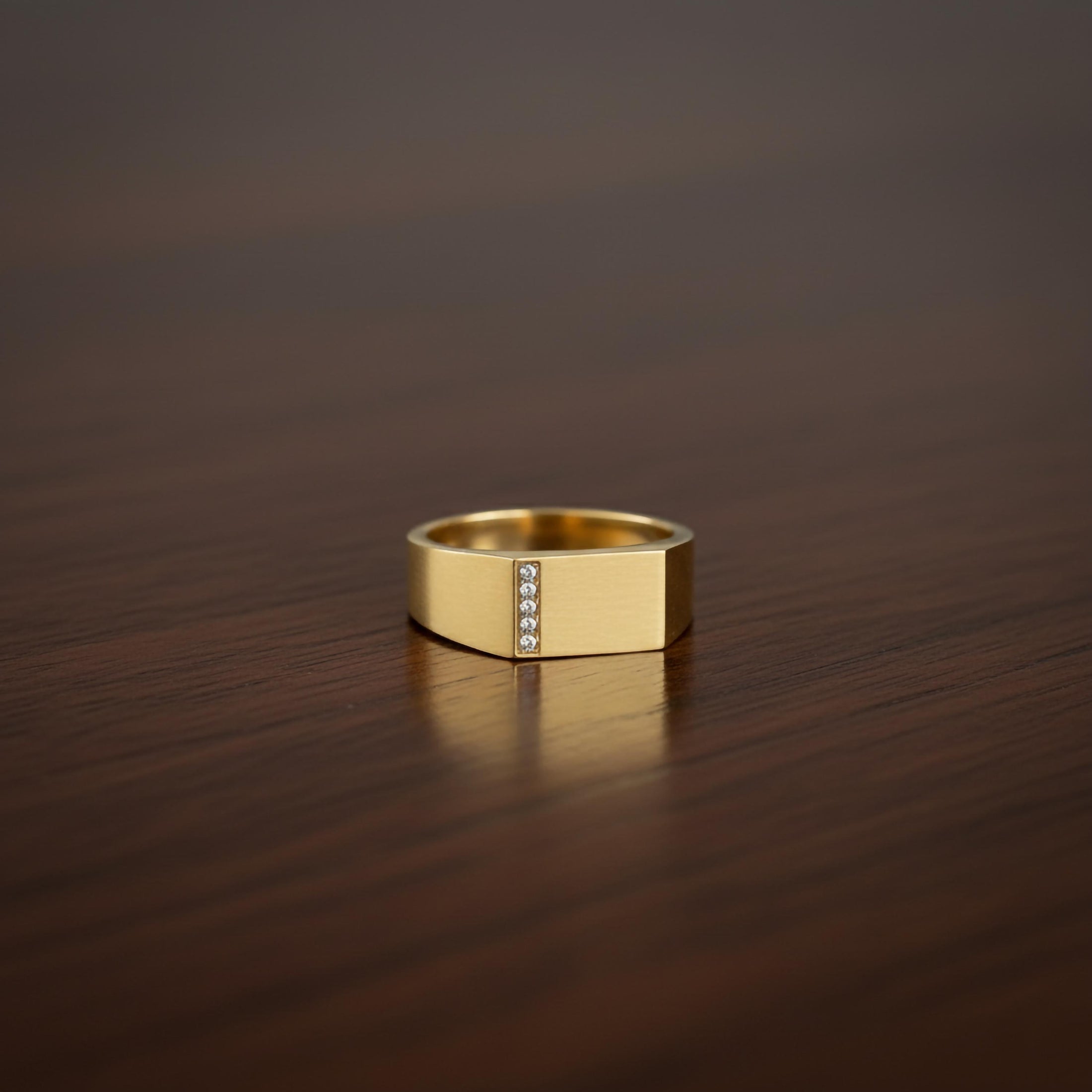 Vertical Diamond Bar Ring – 925 Silver, Gold & Rose Gold Modern Band, Minimalist Men’s or Women’s Jewelry