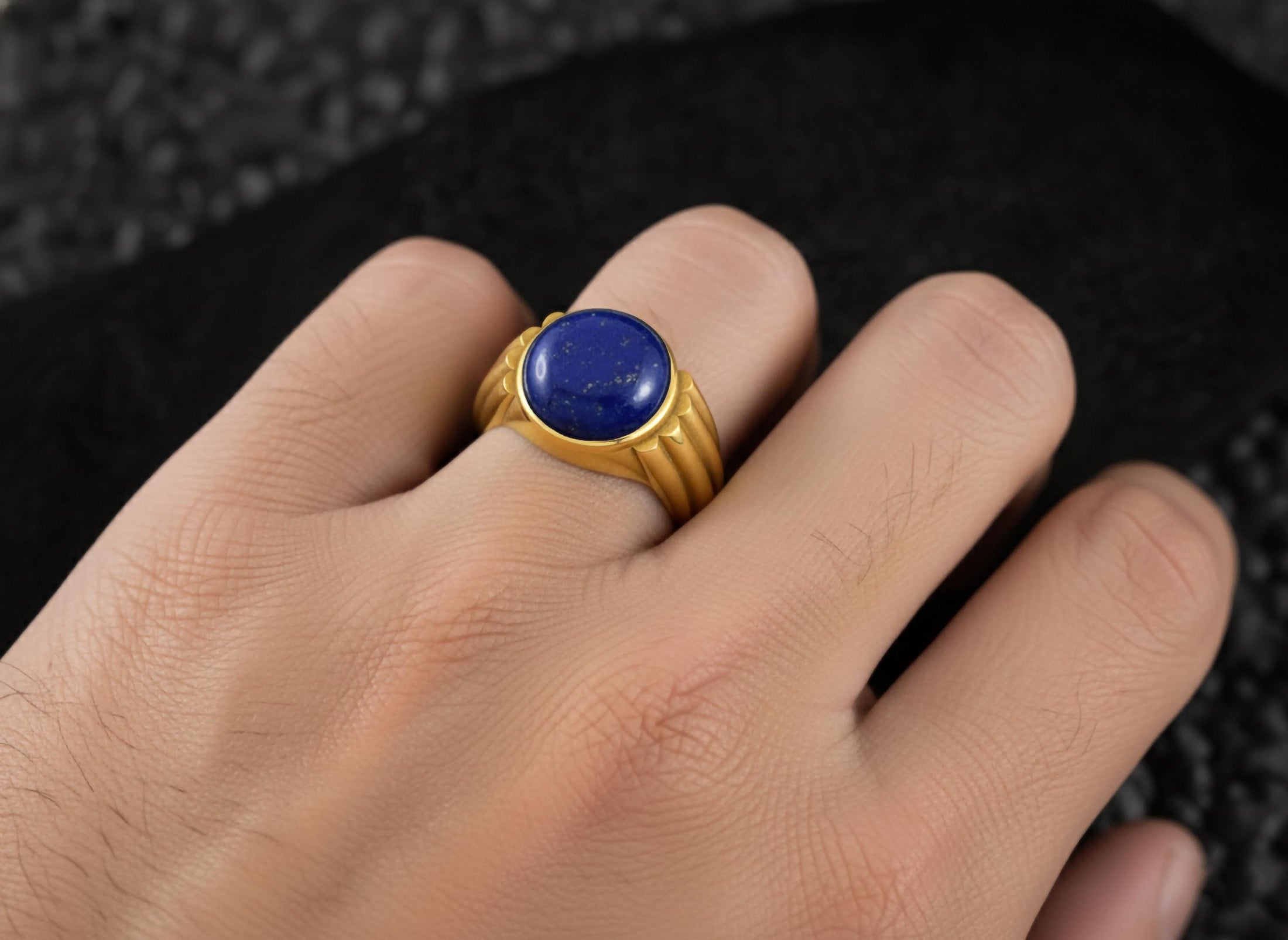Vintage Gemstone Ring – 925 Silver Onyx, Tiger’s Eye & Lapis Lazuli Signet Ring, Bold Handmade Men’s Jewelry