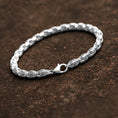 Load image into Gallery viewer, Silver Scroll Link Bracelet, Heavy Byzantine Jewelry Gift
