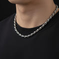 Load image into Gallery viewer, Geometric Scroll Chain – Sterling Silver Fluid Link Men's Necklace
