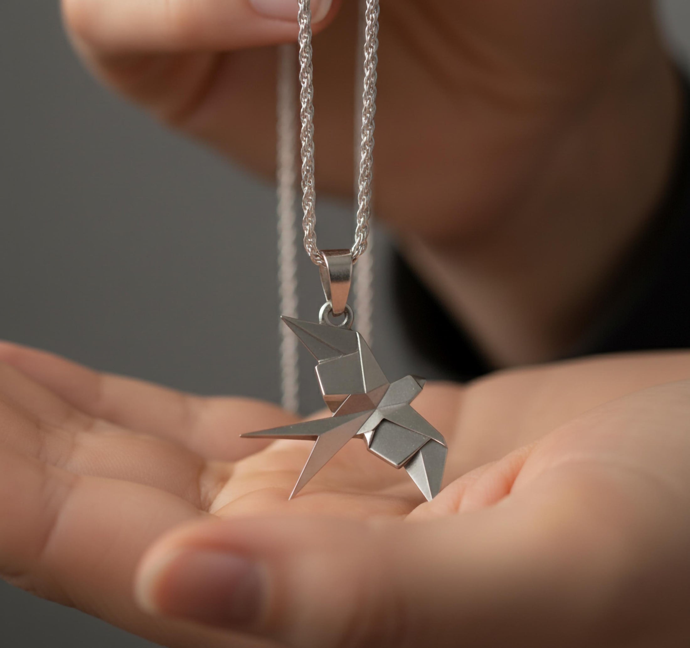 Origami Swallow Pendant