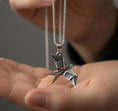 Load image into Gallery viewer, Origami Swallow Pendant
