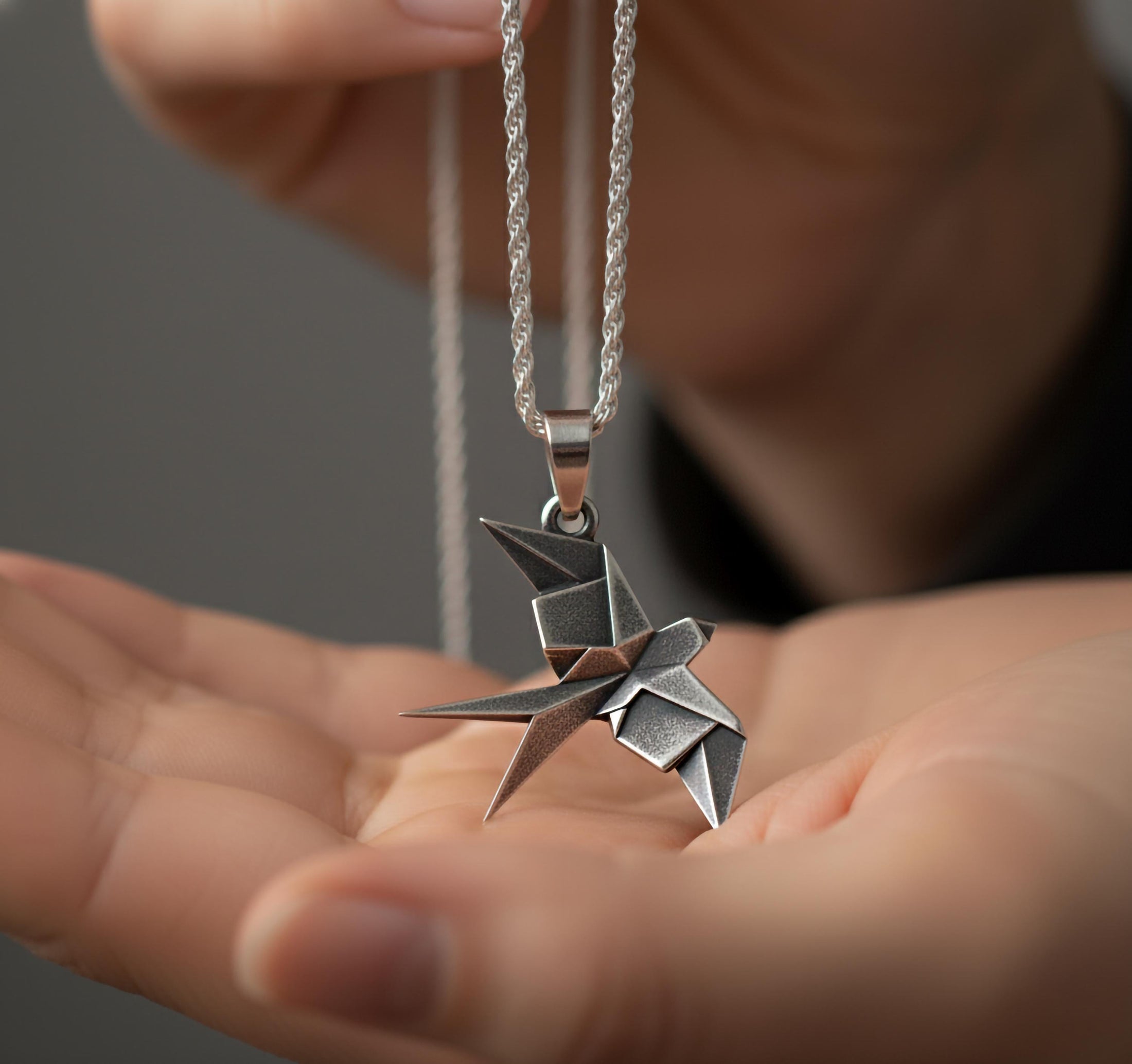 Origami Swallow Pendant