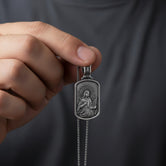 Virgin Mary and Baby Jesus Necklace Holy Mother Medallion Miraculous Virgin Mary Pendant Baby Jesus Pendant, Christian Men Religious Jewelry