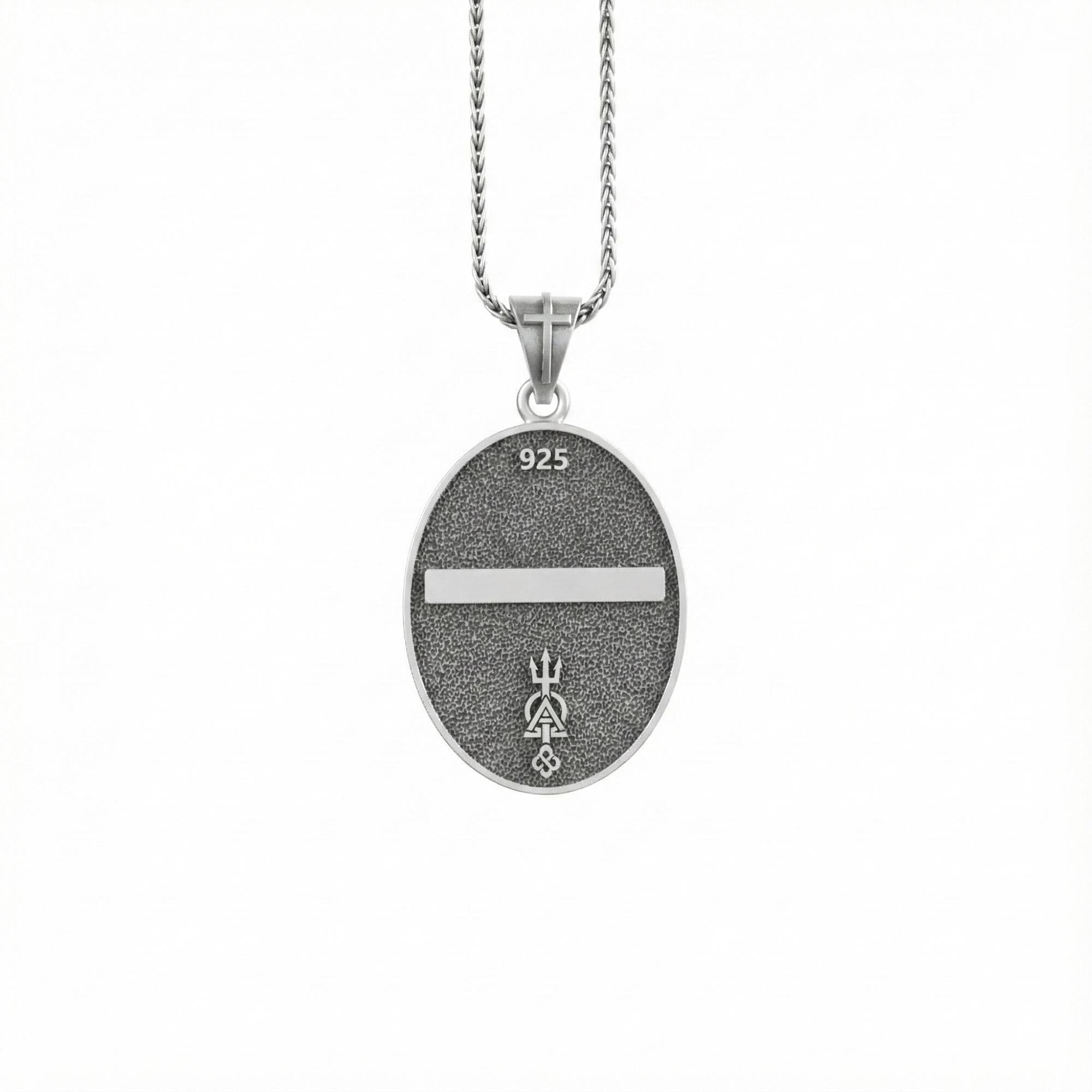 Oval Saint Paul Pendant – Sterling Silver Engravable Christian Medal Necklace