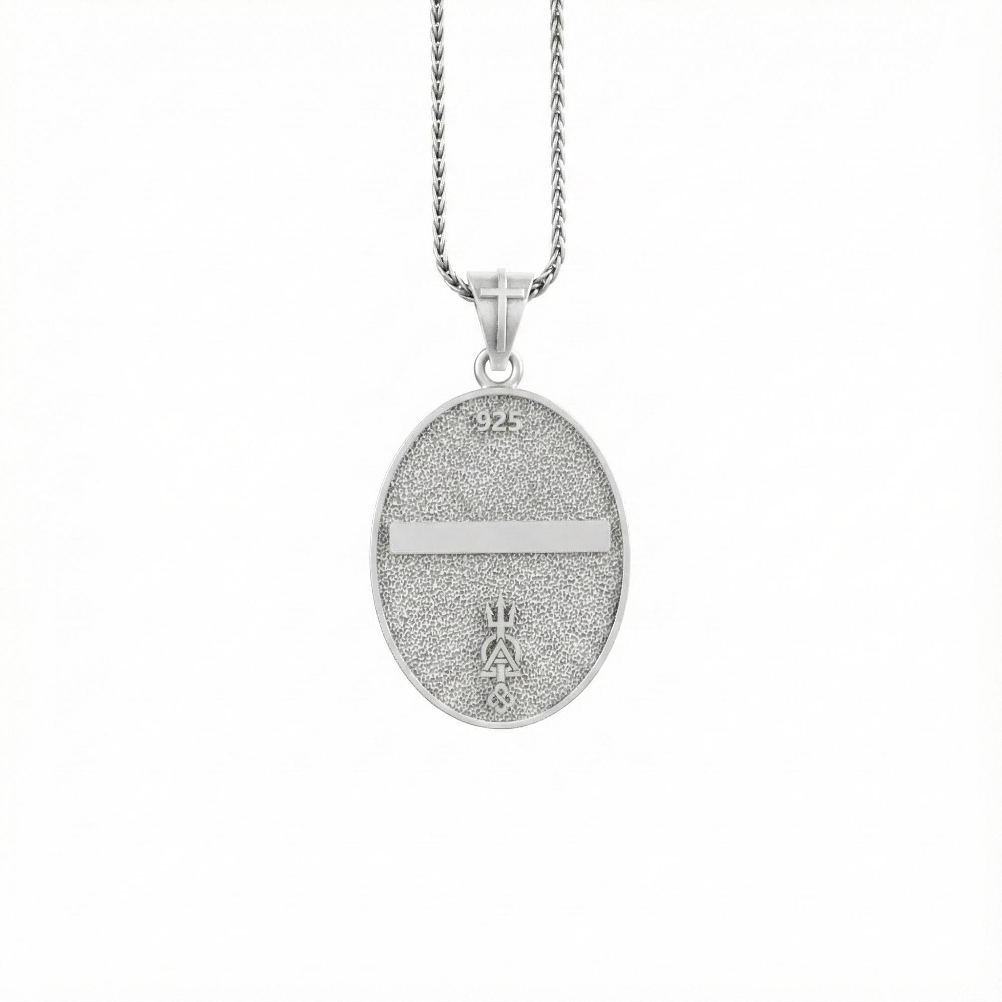 Oval Saint Paul Pendant – Sterling Silver Engravable Christian Medal Necklace