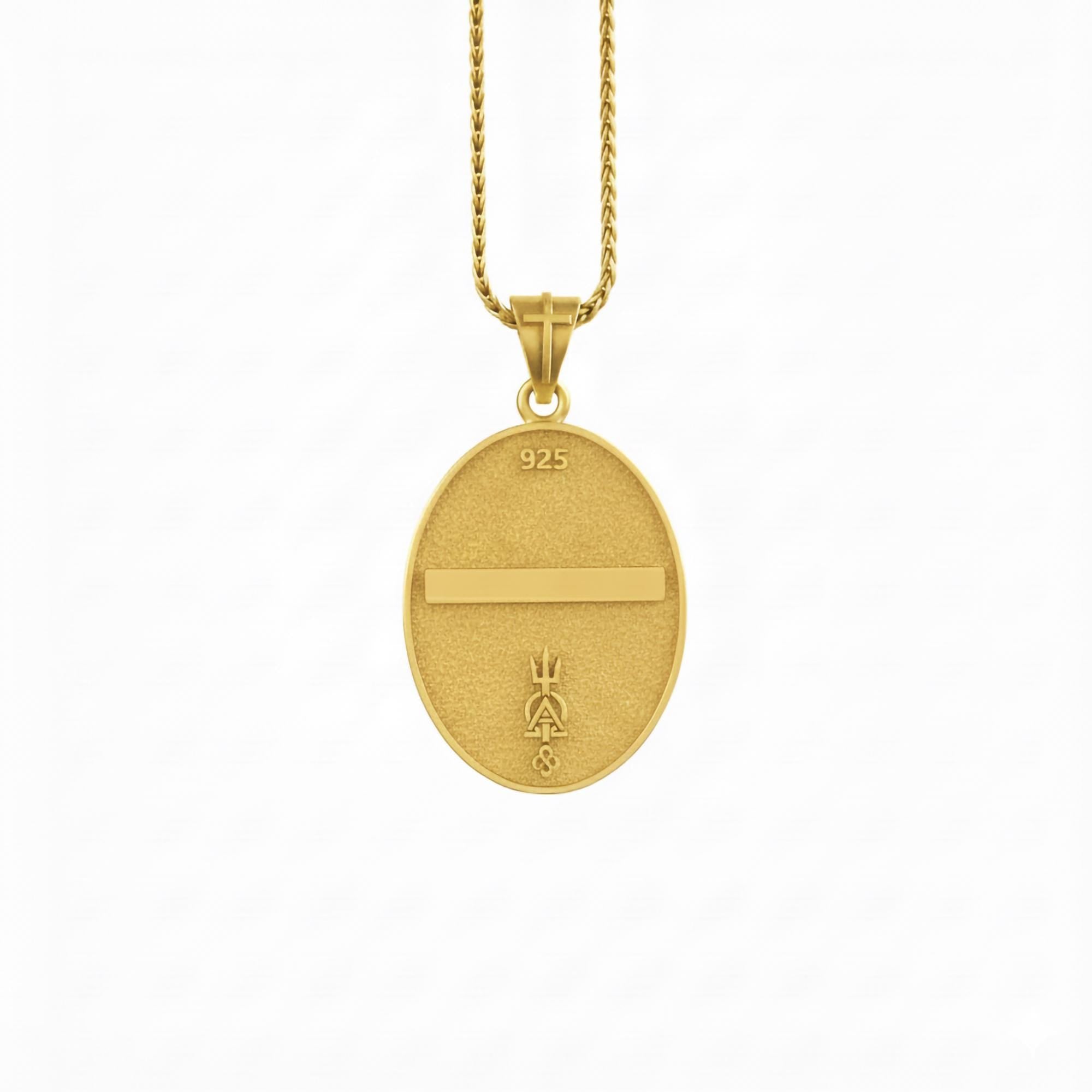 Oval Saint Anastasia Pendant – Sterling Silver Engravable Orthodox Christian Medal