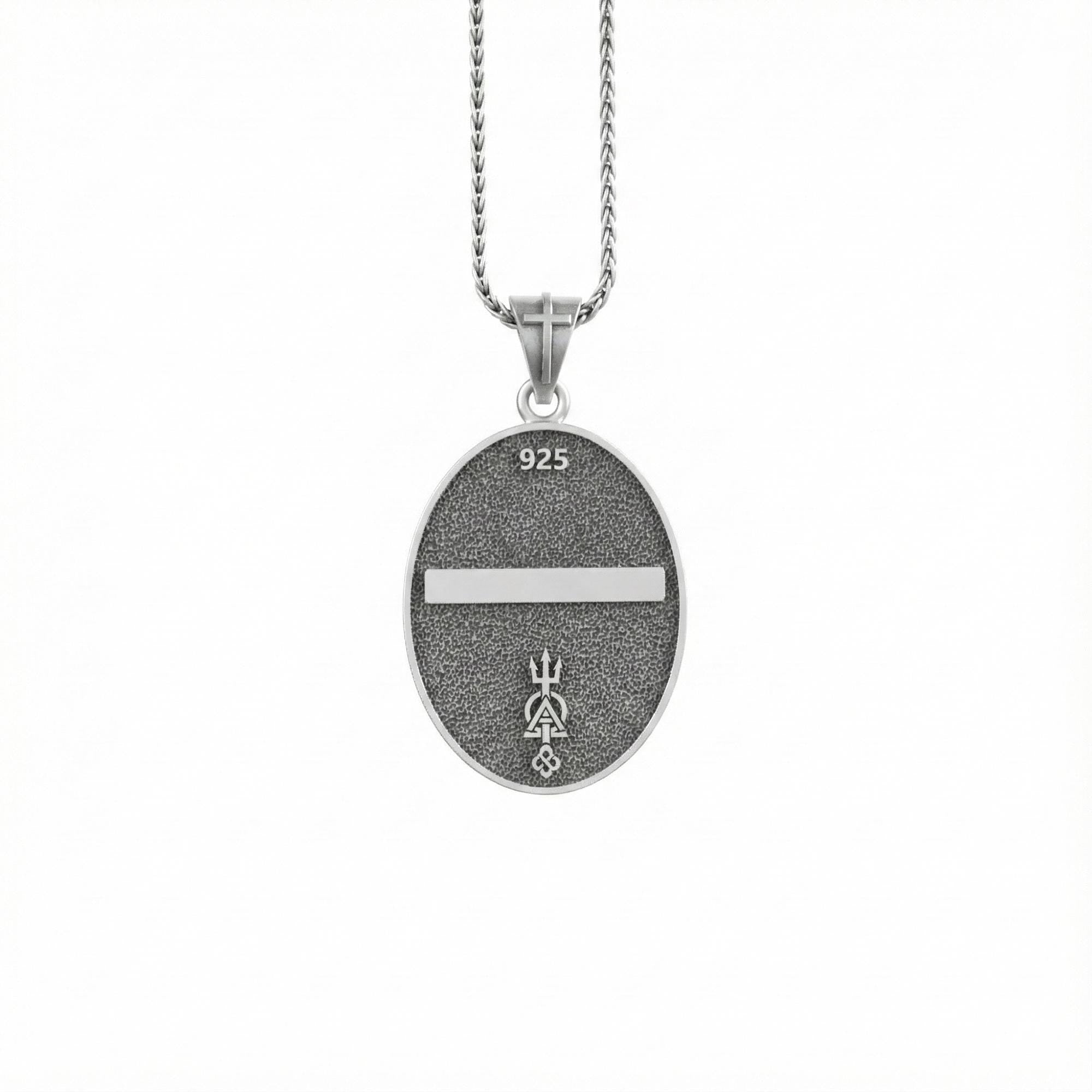 Oval Saint Anastasia Pendant – Sterling Silver Engravable Orthodox Christian Medal