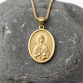 Oval Saint Anastasia Pendant – Sterling Silver Engravable Orthodox Christian Medal