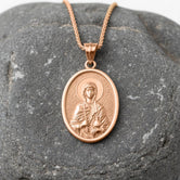Oval Saint Anastasia Pendant – Sterling Silver Engravable Orthodox Christian Medal