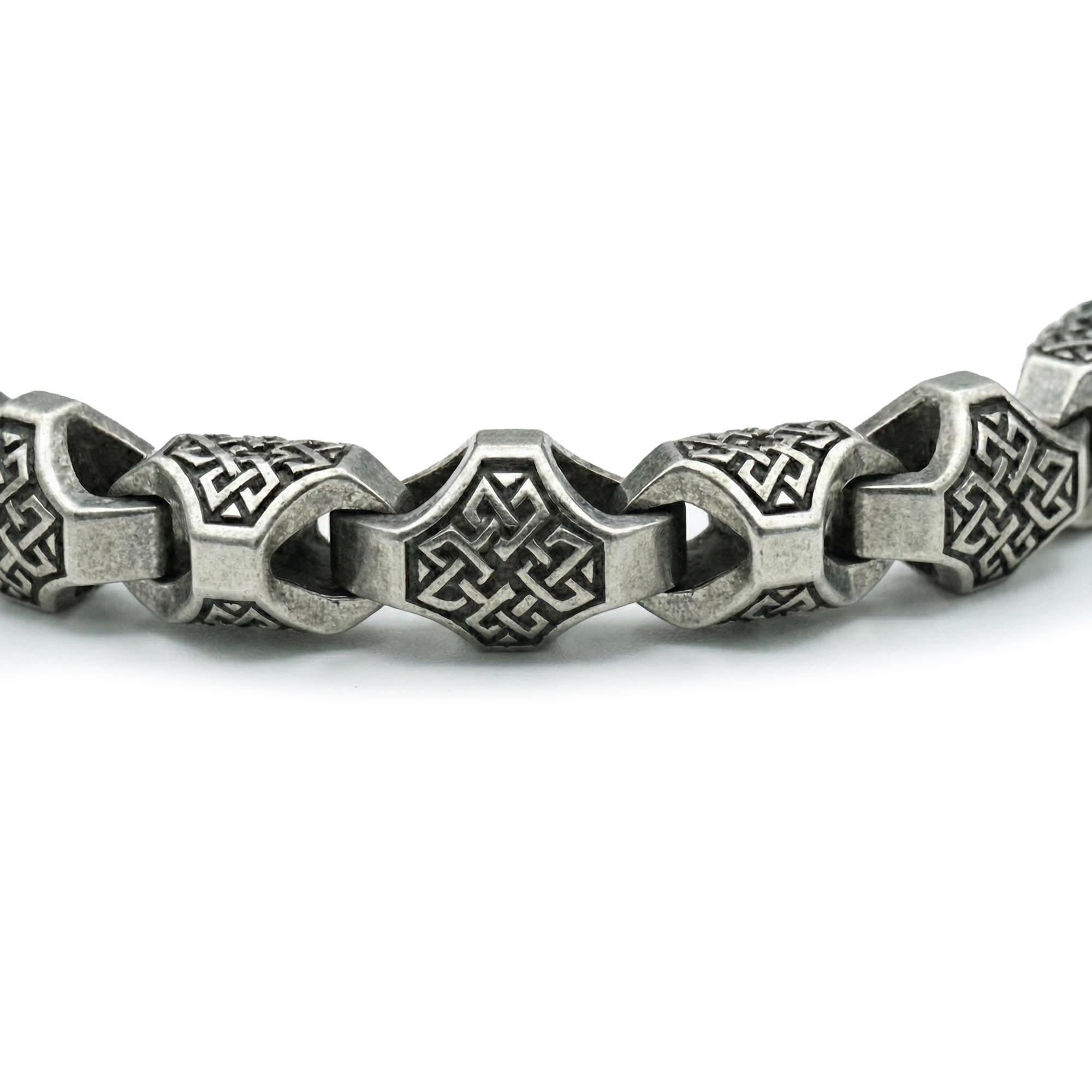 Heavy Celtic Knot Bracelet – Sterling Silver Men’s Celtic Chain Jewelry