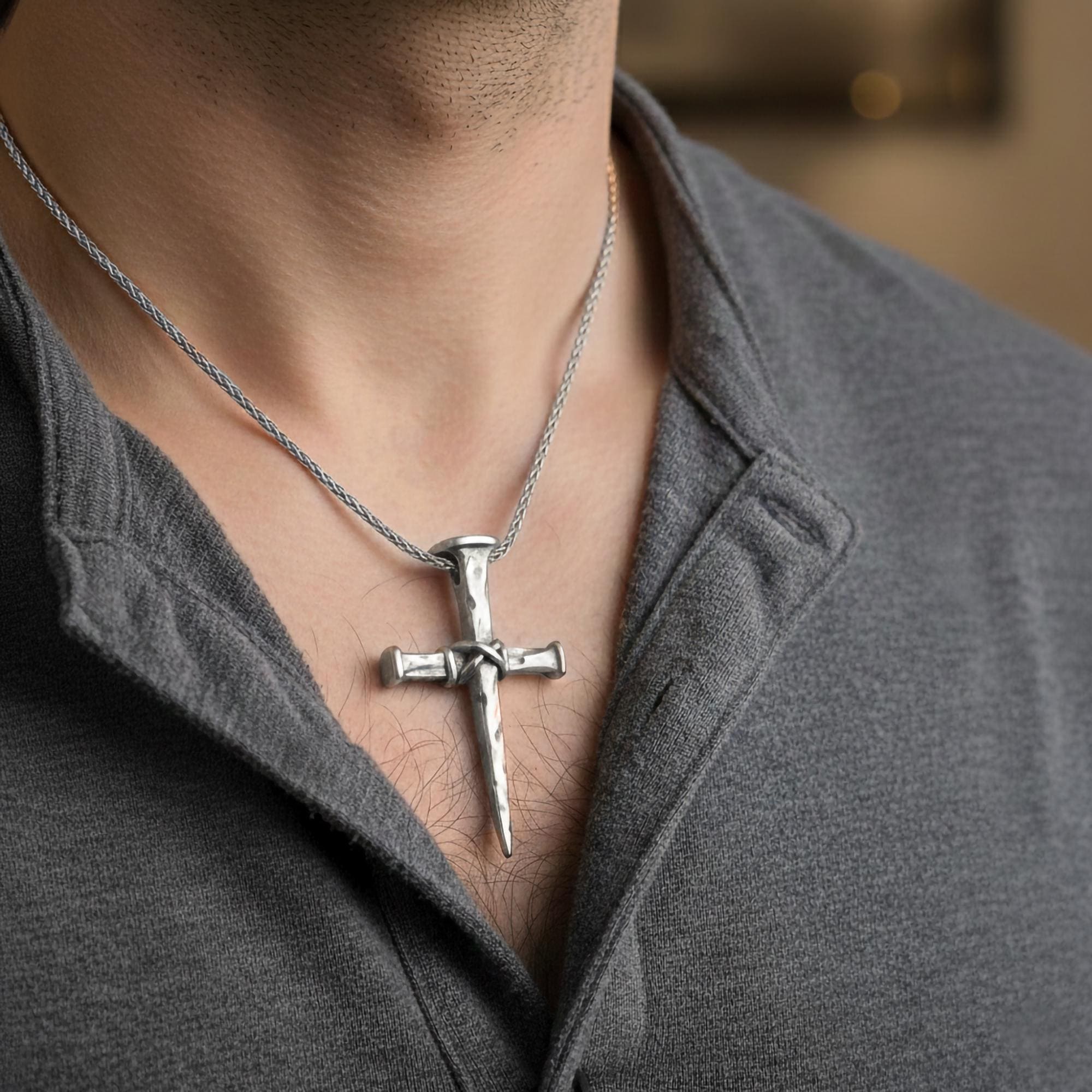 Crucifixion Nail Cross Pendant
