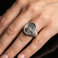 Load image into Gallery viewer, Saint Cecilia Signet Ring Silver – Patron Saint of Music Catholic Jewelry Gift
