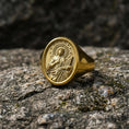 Load image into Gallery viewer, Saint Cecilia Signet Ring Silver – Patron Saint of Music Catholic Jewelry Gift
