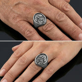 Saint Anastasia Signet Ring – Patron Saint of Healers & Prisoners Gift – Oxidized Silver, Gold Plated