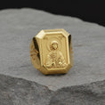 Load image into Gallery viewer, Orthodox Saint Anastasia Ring, Great Martyr Anastasia Signet Ring, Christian Men's Statement Jewelry, Unique Faith Gift
