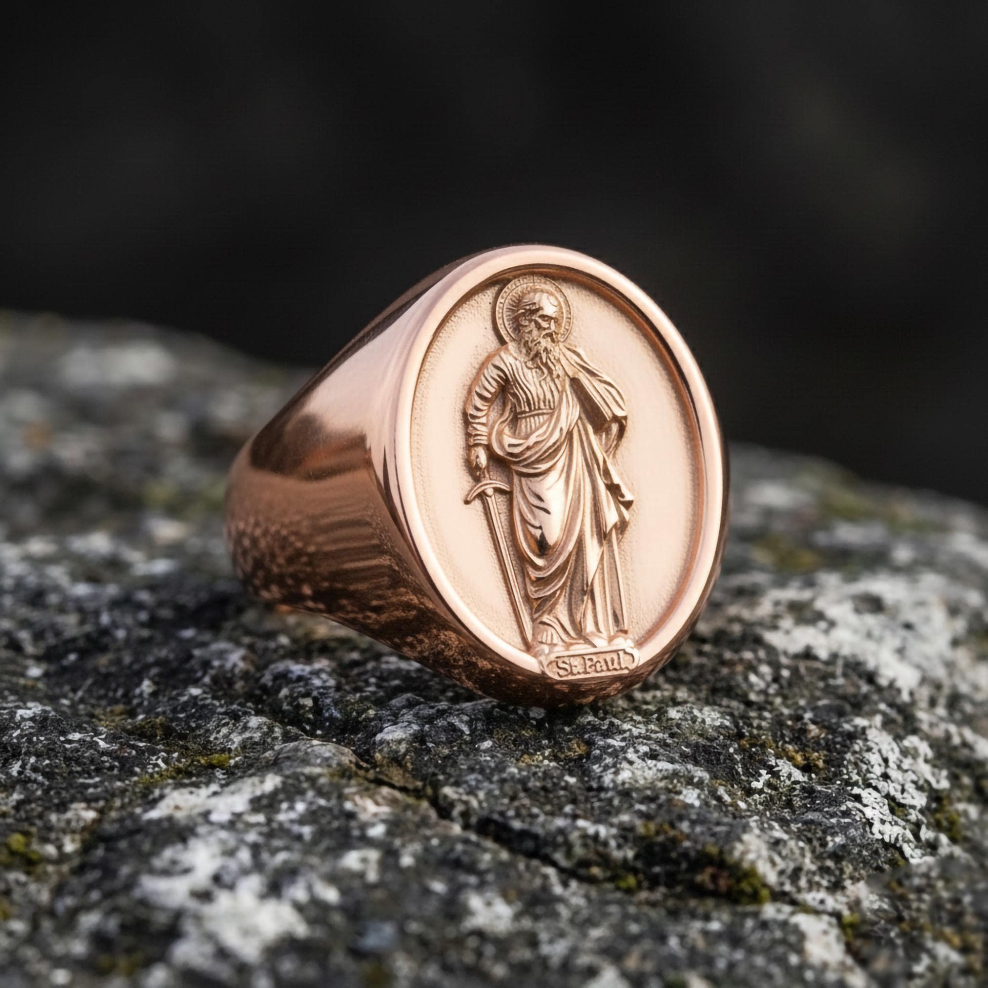 Saint Paul Ring – Sterling Silver Christian Signet Featuring Apostle Paul Icon