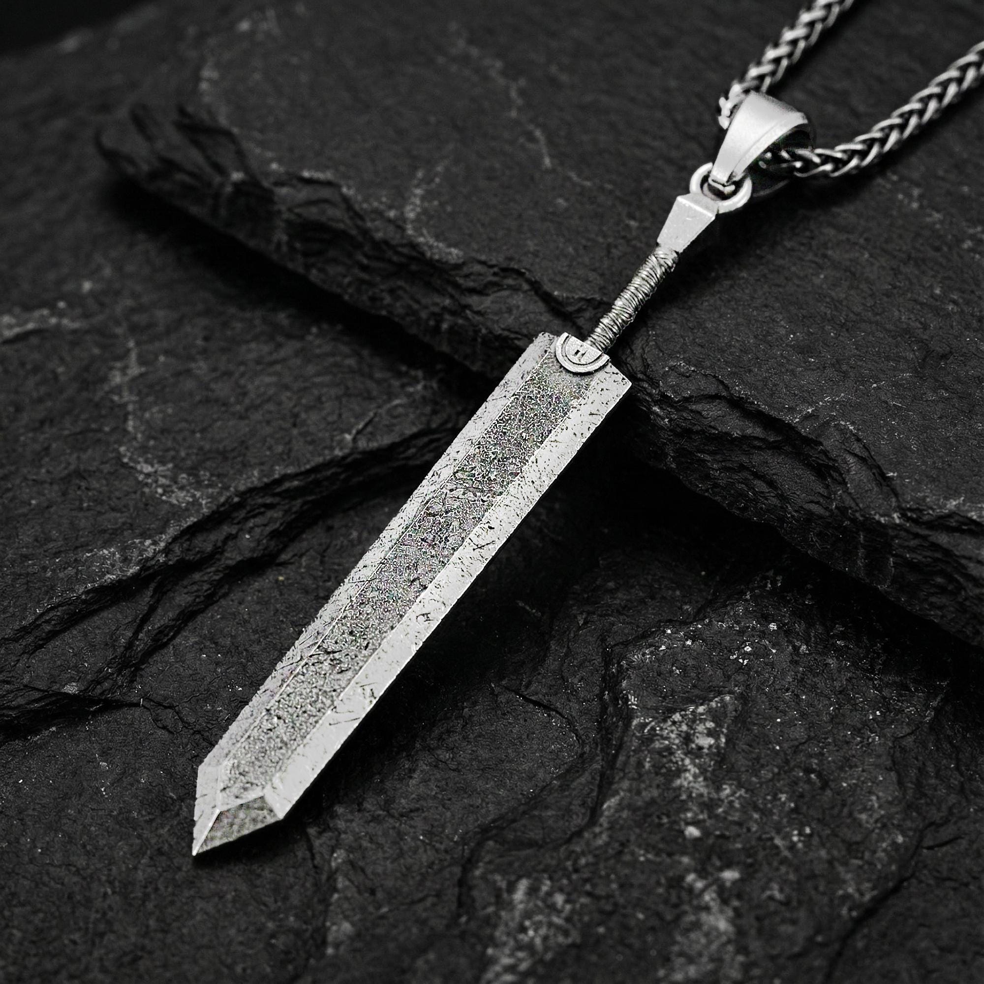 Berserk Guts Inspired Dragonslayer Sword Pendant – Sterling Silver Anime Necklace