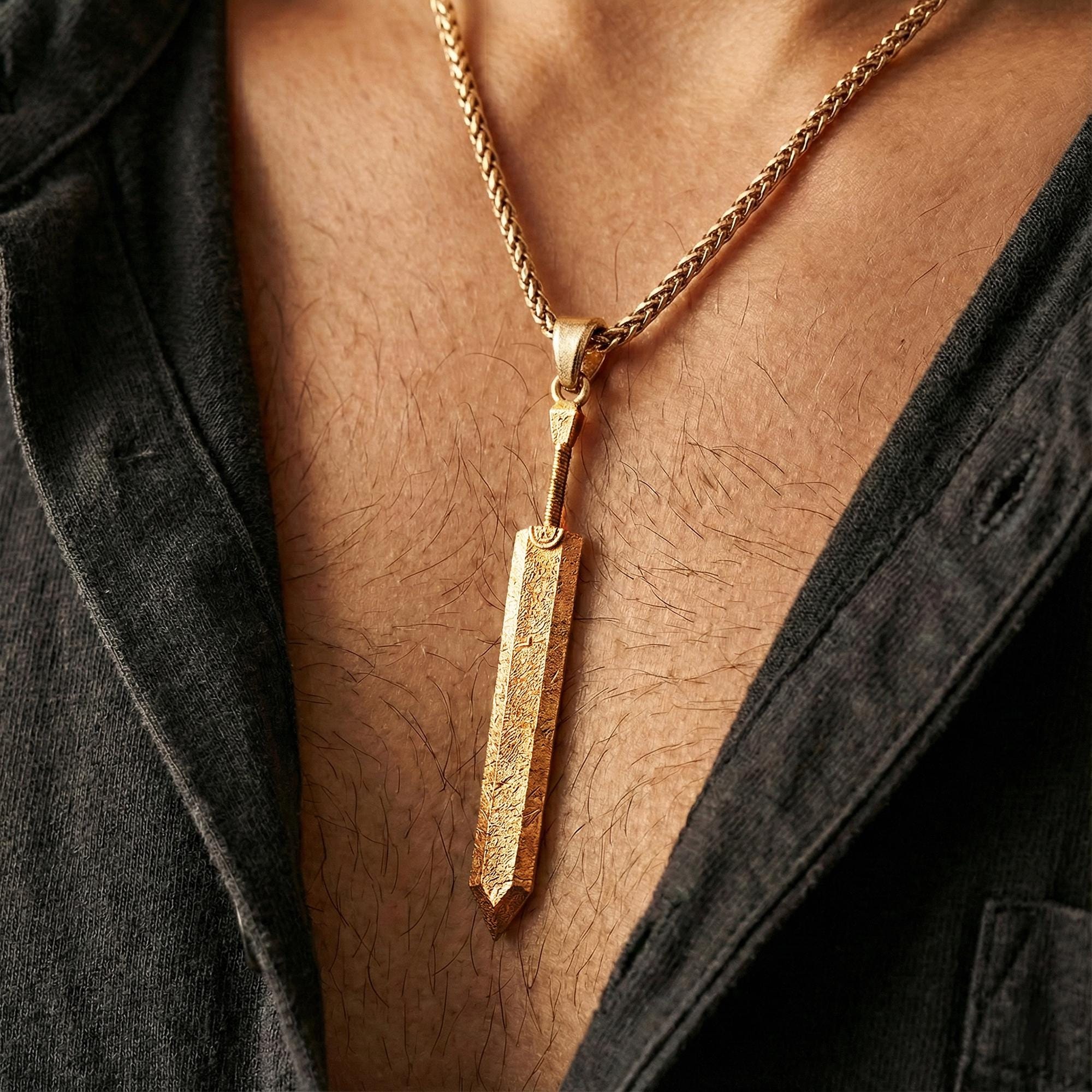 Berserk Guts Inspired Dragonslayer Sword Pendant – Sterling Silver Anime Necklace