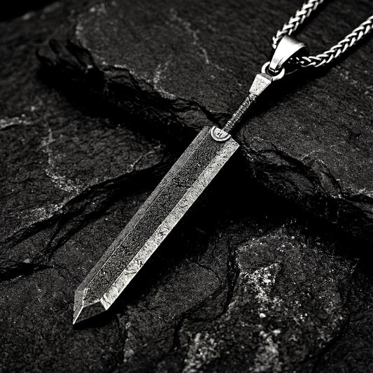 Berserk Guts Inspired Dragonslayer Sword Pendant – Sterling Silver Anime Necklace