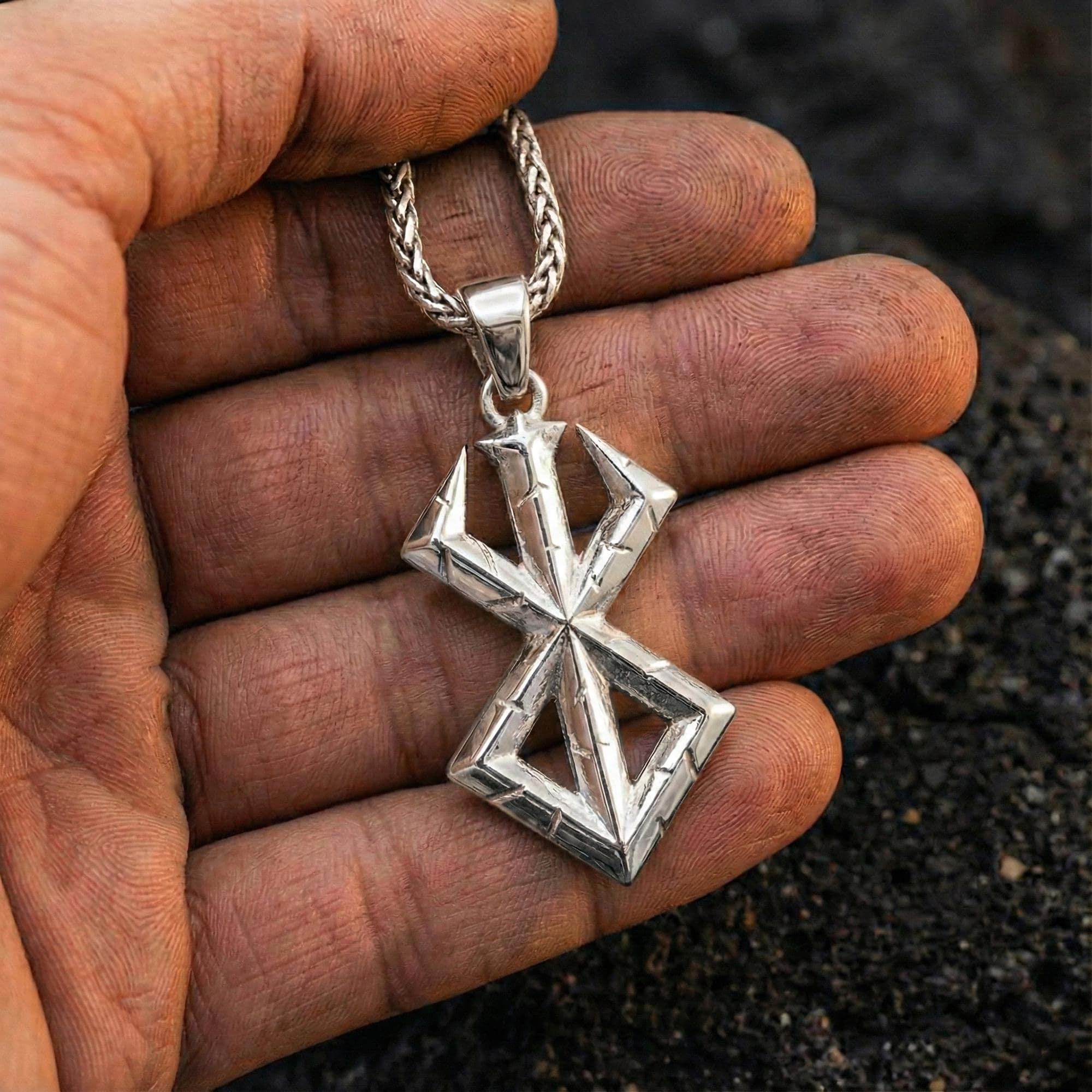 Berserk Inspired Brand of Sacrifice Pendant – Sterling Silver Anime Mark Necklace