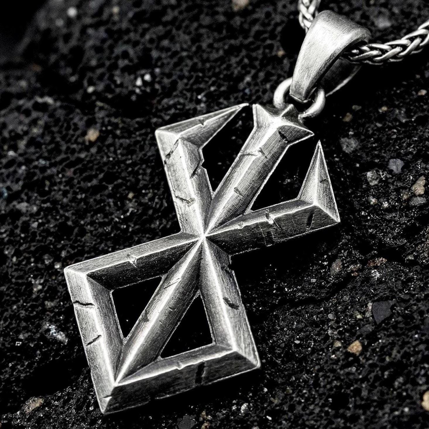 Berserk Inspired Brand of Sacrifice Pendant – Sterling Silver Anime Mark Necklace