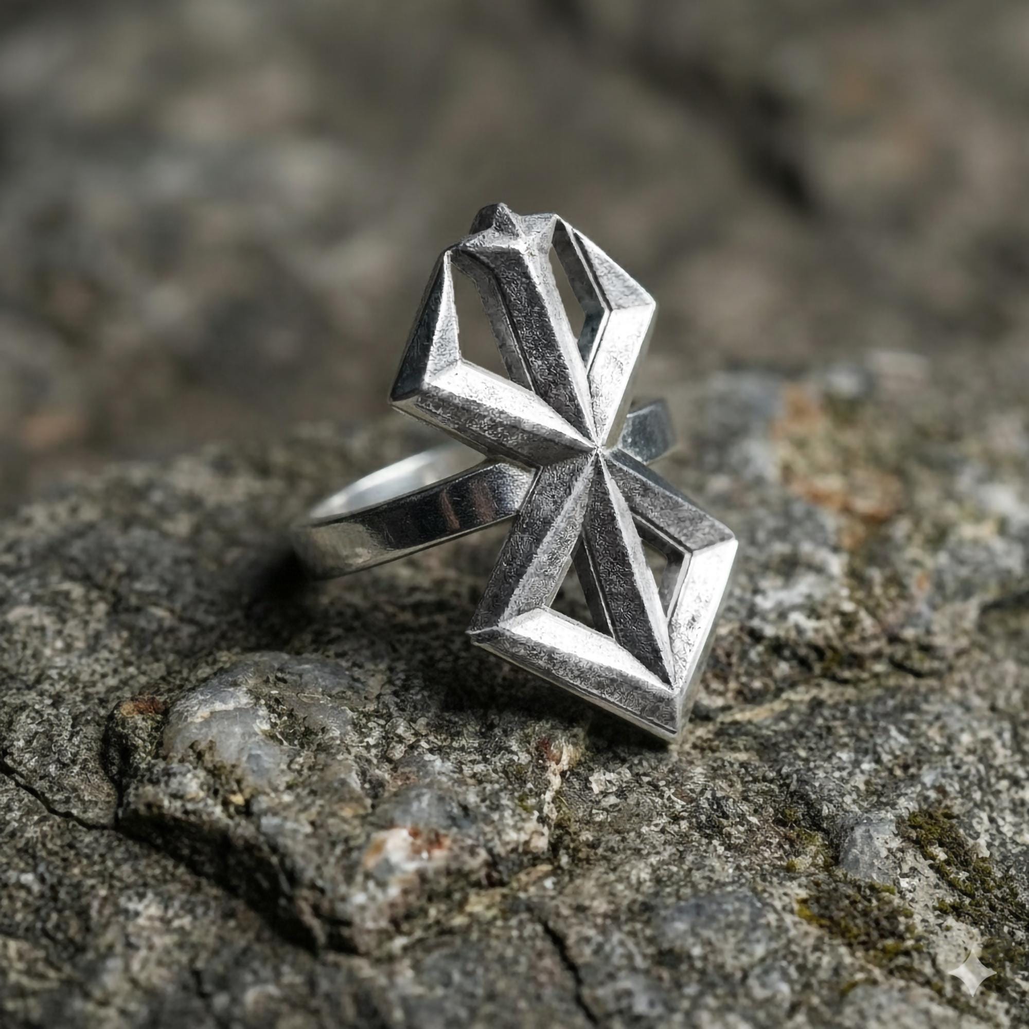 Brand of Sacrifice Ring – Silver Berserk Inspired Adjustable Men’s Gothic Dark Fantasy Jewelry Gift