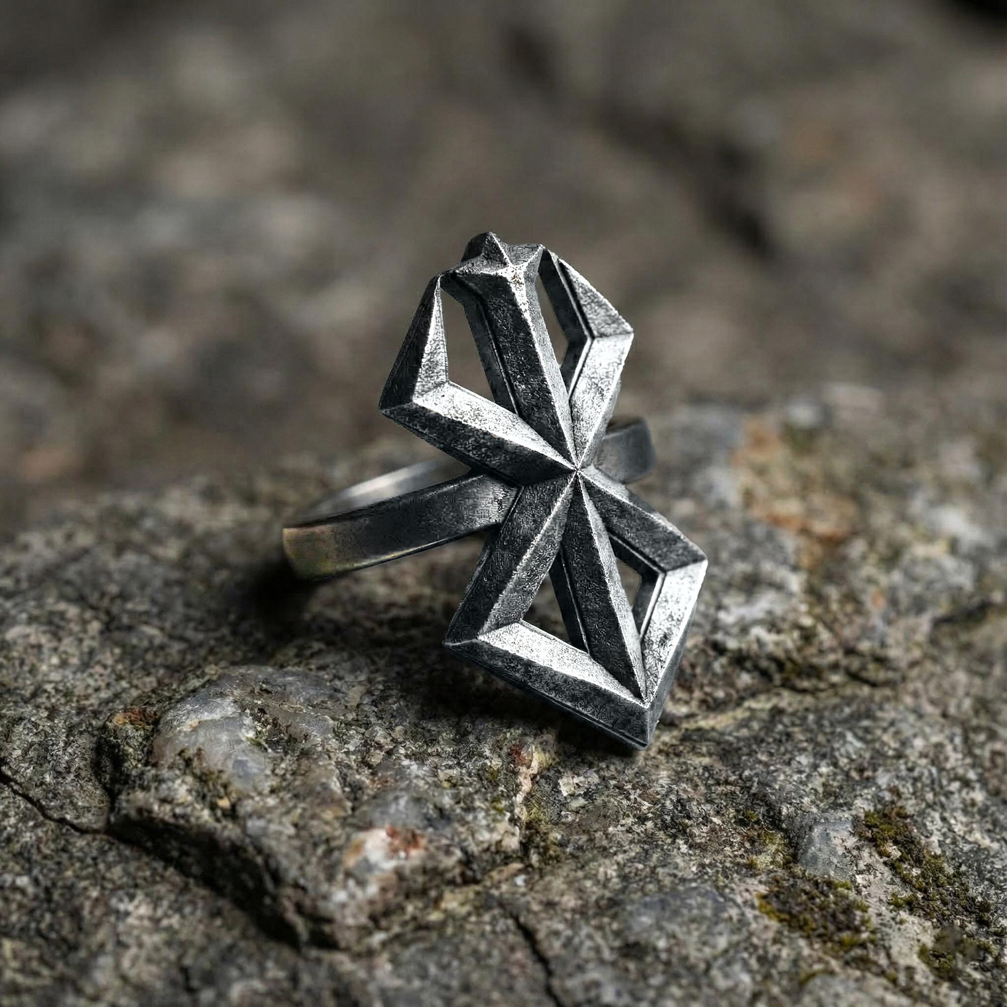 Brand of Sacrifice Ring – Silver Berserk Inspired Adjustable Men’s Gothic Dark Fantasy Jewelry Gift