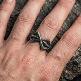 Silver Brand of Sacrifice Sigil Ring – Adjustable Dark Fantasy Band for Men, Gothic Jewelry Gift for him