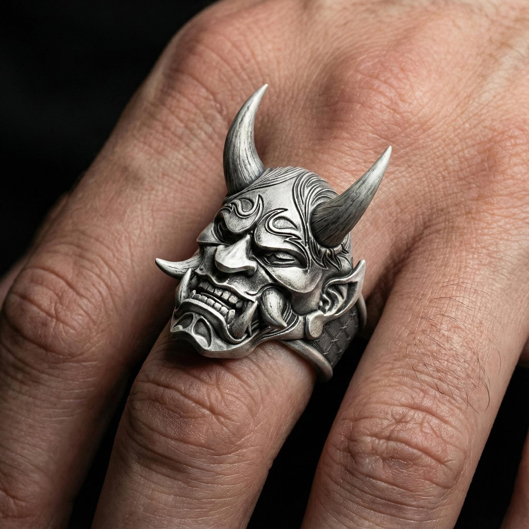 Oni Demon Mask Ring