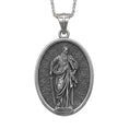 Load image into Gallery viewer, Oval Saint Paul Pendant – Sterling Silver Engravable Christian Medal Necklace
