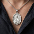 Load image into Gallery viewer, Oval Saint Anastasia Pendant – Sterling Silver Engravable Orthodox Christian Medal
