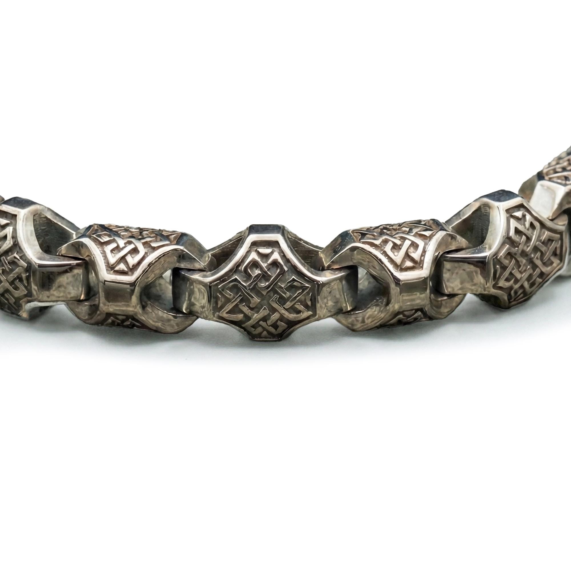 Heavy Celtic Knot Bracelet – Sterling Silver Men’s Celtic Chain Jewelry
