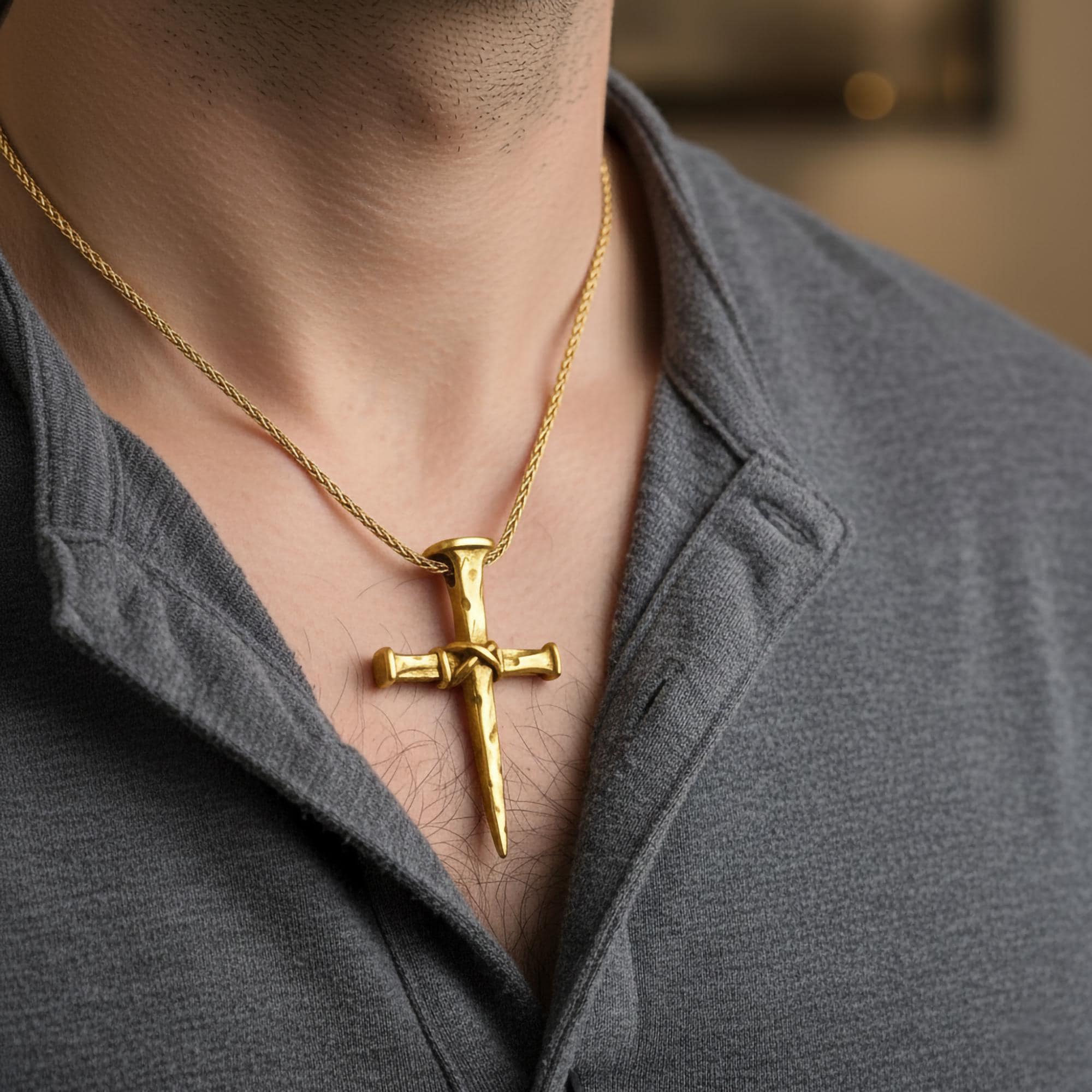 Crucifixion Nail Cross Pendant