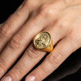 Load image into Gallery viewer, Saint Cecilia Signet Ring Silver – Patron Saint of Music Catholic Jewelry Gift
