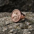 Load image into Gallery viewer, Saint Cecilia Signet Ring Silver – Patron Saint of Music Catholic Jewelry Gift
